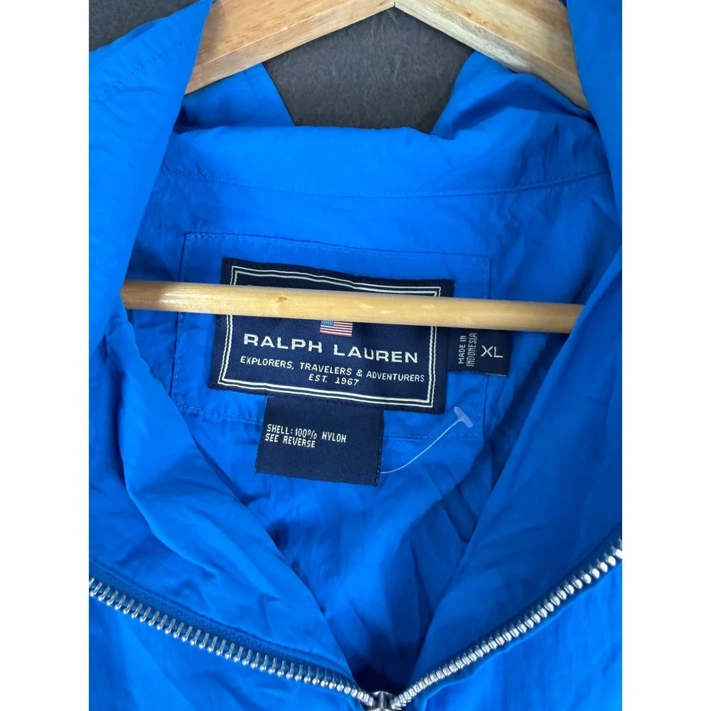 Polo Sport Ralph Lauren Mens Blue Windbreaker Jacket Performance XL Full Zip